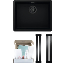 Spülbecken mit Zubehör und zwei Spültischarmaturen von Schock