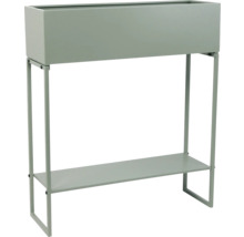 Blumenständer mit rechteckigem Pflanzkasten und Ablage