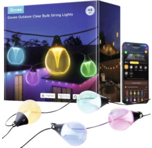Govee Outdoor-Lichterkette mit klaren Glühbirnen, Länge 14,6 Meter, mit Smartphone App