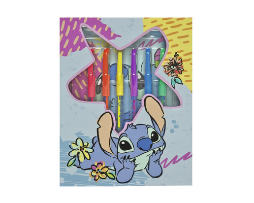 Stifteset mit Stitch-Motiv in einer dekorativen Verpackung.