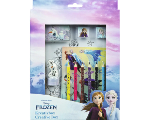 Die Eiskönigin Kreativbox mit Stiften, Malbuch, Radiergummi und Stempel