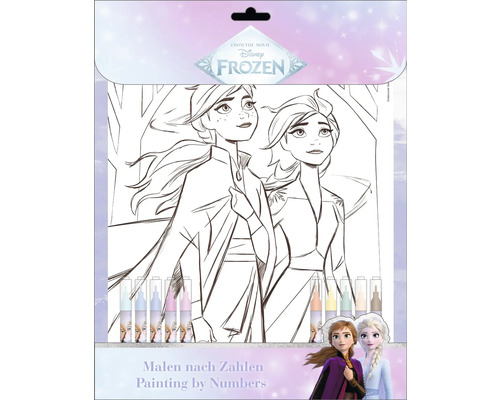 Disney Frozen Malen nach Zahlen Set mit Figuren Anna und Elsa