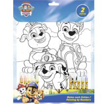 Malen nach Zahlen Set mit zwei Postern zum Ausmalen von Paw Patrol Charakteren.