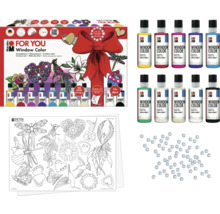 Marabu For You Fensterfarben Set mit Farben, Vorlagen und Zubehör