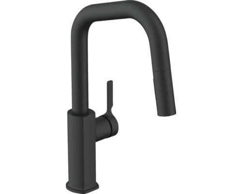 KEO Küchenarmatur mit Brause NITI schwarz matt Küchenarmatur mit hohem Auslauf