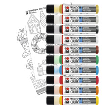 Marabu Window Color Set mit Malvorlagen für Fensterbilder