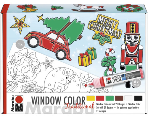 Marabu Window Color Set mit Motiven zum Thema Weihnachten