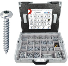 Spanplattenschrauben Sortiment mit Torx Antrieb und verzinktem Stahl in einem Sortierkasten
