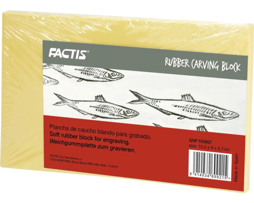 Factis Gummigravurplatte, 15,5 x 9 x 0,7 cm