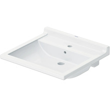 Waschbecken aus Keramik mit Hahnloch und Überlauf