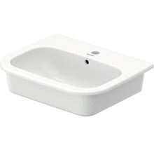 Waschbecken aus Keramik mit Hahnloch und Überlauf