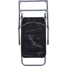 Schwarzer Strandkorb mit grauem Gestell