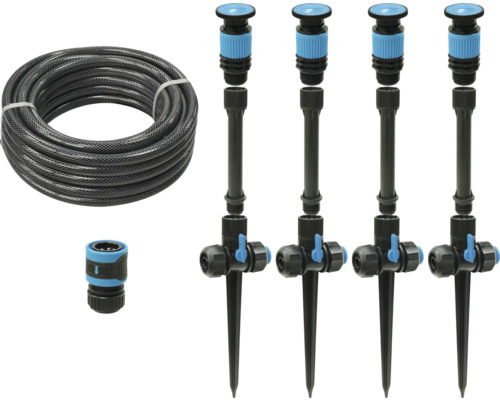 for_q Sprinklerset inkl. 15 m Schlauch Gartenschlauch mit Schnellkupplung und Regner-Set für die Gartenbewässerung