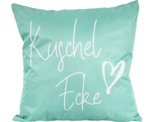 Dekokissen mit dem Schriftzug Kuschelecke und Herz