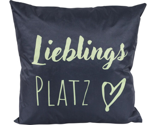 Dekokissen mit der Aufschrift Lieblingsplatz und Herz