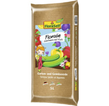 FloraSelf Floralie Gartenerde für Gemüse und Garten, 5 Liter