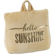 Dekokissen mit Griffen und dem Aufdruck Hello Sunshine