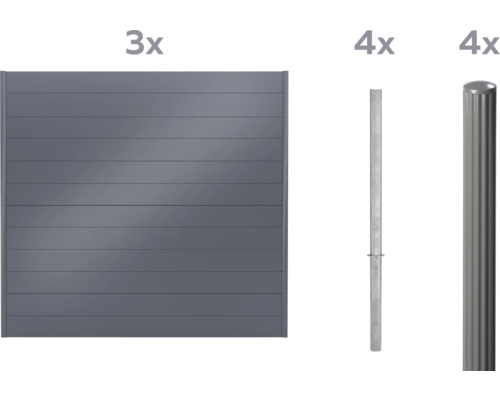 Aluminium Zaunelemente mit Zaunpfosten zur einfachen Montage