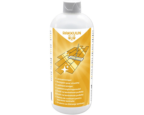 Rakkaun Laminatreiniger in einer weißen Flasche