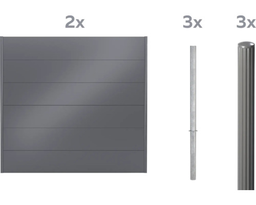Zaunelement mit Zaunpfosten zur Gartengestaltung