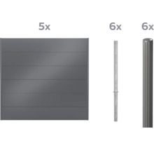 Zaunelement und Zaunpfosten Set, bestehend aus fünf Zaunelementen und zwölf Zaunpfosten