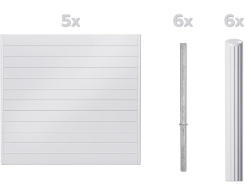 Sichtschutzzaun mit Metallpfosten