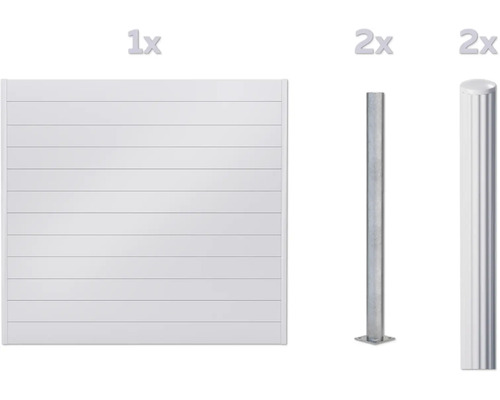 Zaunelement und zwei Zaunpfosten zur Gartengestaltung