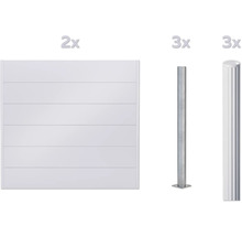 Sichtschutzzaun-Set mit zwei Zaunelementen und sechs Pfosten