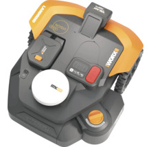 Worx Landroid Mähroboter mit verschiedenen Funktionen und Bedienelementen.