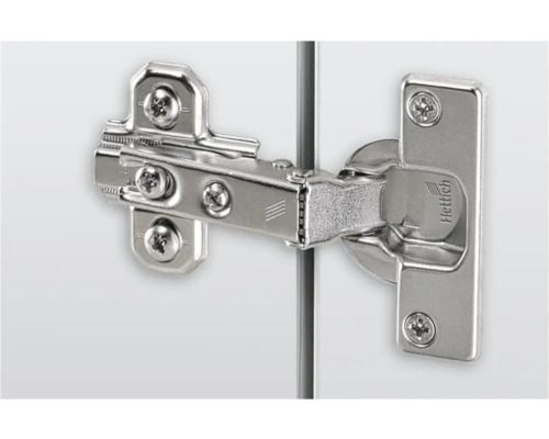 Möbelscharnier aus Metall mit Schrauben