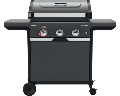 Gasgrill mit drei Brennern, Seitentischen und Unterschrank für den Außenbereich