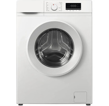 Weiße Waschmaschine mit Programmwähler und digitaler Anzeige