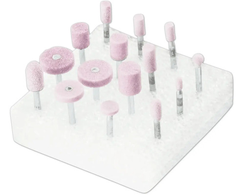 Schleifstift-Set in verschiedenen Formen mit Metallschaft