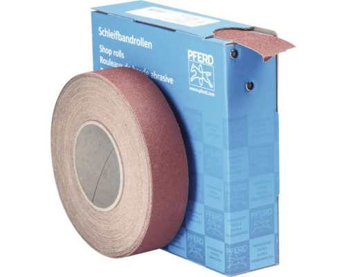 Schleifbandrolle mit Verpackung