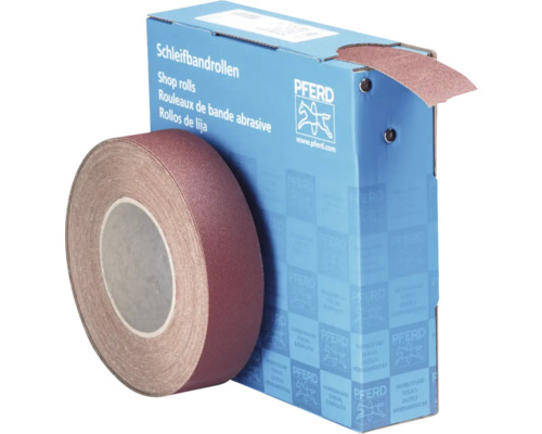 Schleifbandrolle neben einer Verpackung Schleifbandrollen von Pferd
