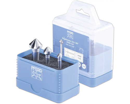 Pferd Kegelsenker Set C 90 Grad HSSE Co5 im blauen Kasten