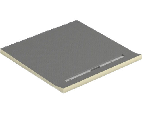 Quadratische Duschwanne mit integrierter Ablaufrinne