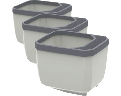 Drei Kräutertöpfe für den Innenbereich