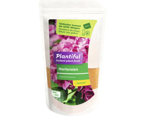 Plantiful Hortensien Dünger Nachfüllpackung mit Manna Logo