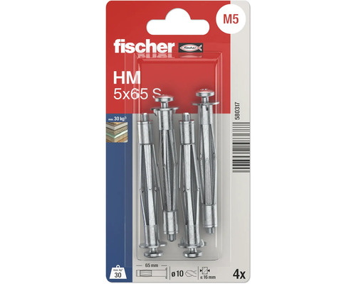 Fischer HM 5x65 S Hohlraumdübel, 4 Stück
