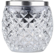 Dekorative Solarleuchte mit facettiertem Glas und Metalleinfassung