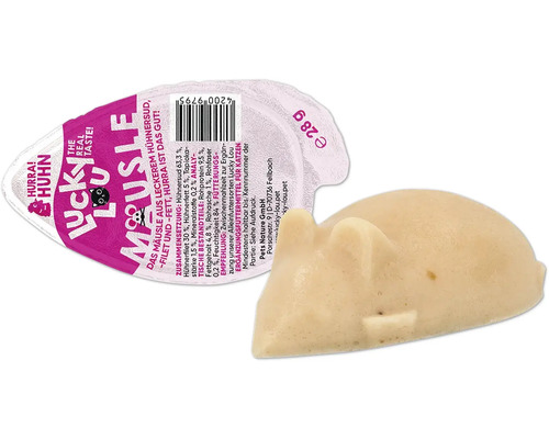 Lucky Lou Mousse Mäusle Katzensnack Huhn im 28-Gramm-Behälter