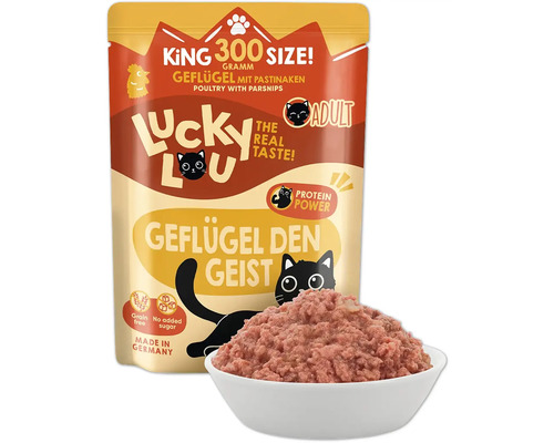 Lucky Lou Katzenfutter Geflügel mit Pastinaken, 300 Gramm