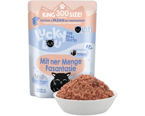 Lucky Lou Katzenfutter Geflügel und Fasan mit Preiselbeeren, 300 Gramm