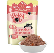 Lucky Lou Katzenfutter Geflügel mit Karotten im 300 Gramm Beutel mit Schale