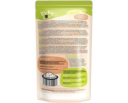 Informationen über Lucky Lou Katzenfutter für heranwachsende Katzen