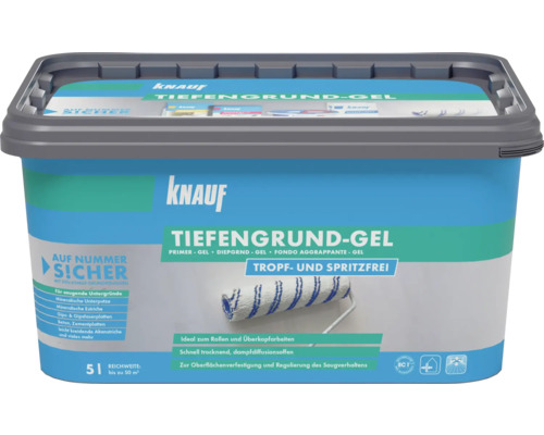 Knauf Tiefengrund Gel im Eimer, geeignet für saugende Untergründe