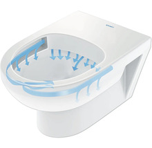 Wand-Tiefspülklosett mit Wasserfluss-Illustration