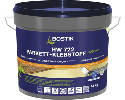 Eimer Parkettklebstoff der Marke Bostik HW 722 Ecoline mit 14 kg Inhalt