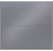 Graues Zaunelement mit horizontaler Paneelstruktur